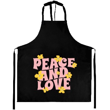 Discover Peace Love Yellow Flowers Aprons