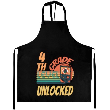 Discover 4th Grade Level Unlocked Video Game Back to School Aprons