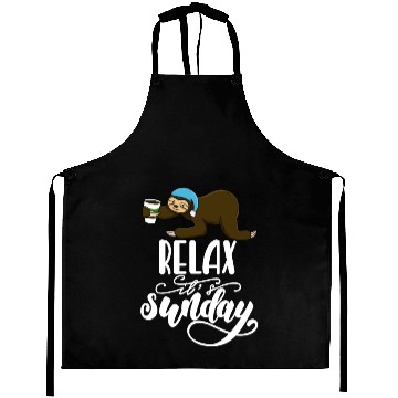 Discover Relax It's Sunday Sloth Aprons