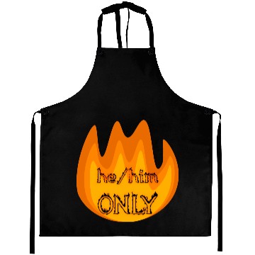 Discover on fire: he/him only Aprons
