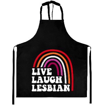 Discover Live Laugh Lesbian Rainbow Aprons