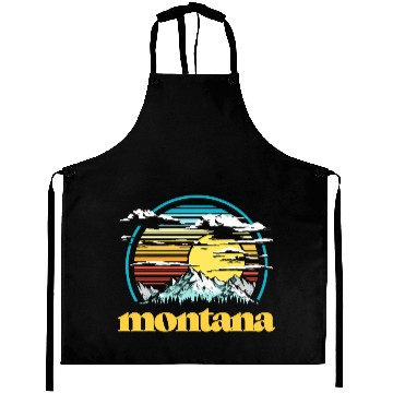 Discover Montana 80s Style Mountains Sun Aprons