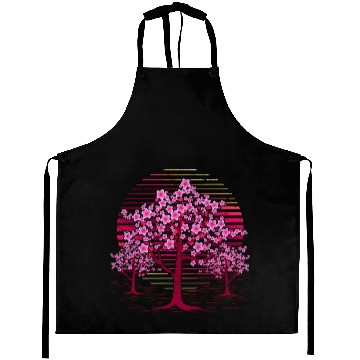 Discover Japanese sakura tree gift retro cherry blossoms Aprons