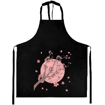 Discover Japanese sakura gift moon cherry blossoms Aprons