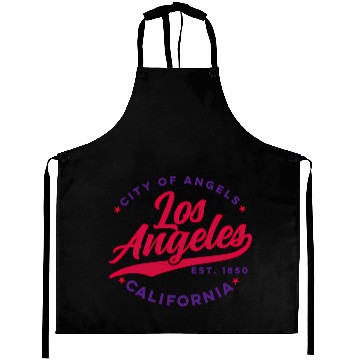 Discover Los Angeles City Of Angels California Red Text Aprons