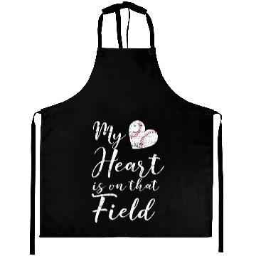 Discover My Heart is on That Field Baseball Softball Mom Aprons