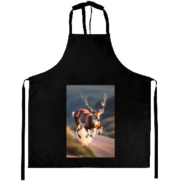 Discover The reindeer running logo Aprons
