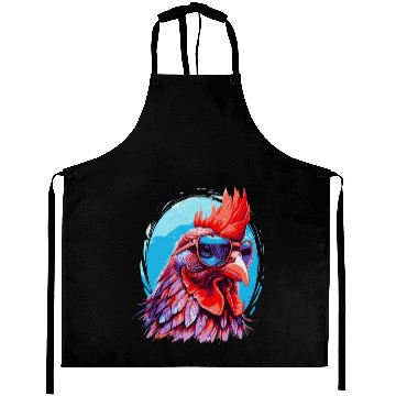 Discover Funny chicken with sunglasses Aprons