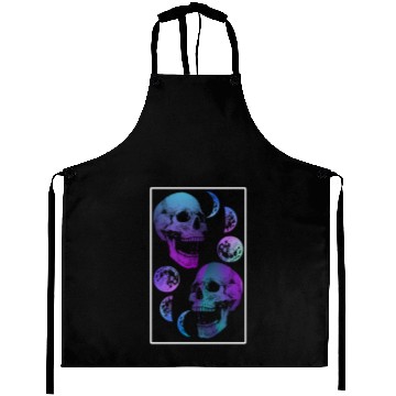 Discover Skeleton Aprons, Neon Skull Moon Gothic Skeleton