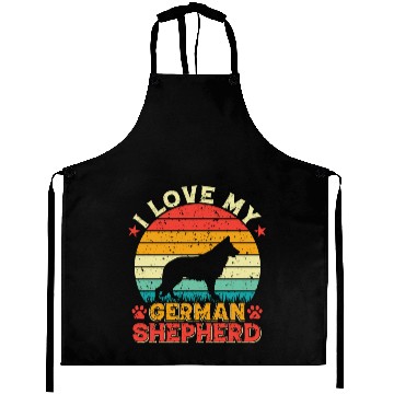 Discover I LOVE MY GERMAN SHEPHERD Aprons
