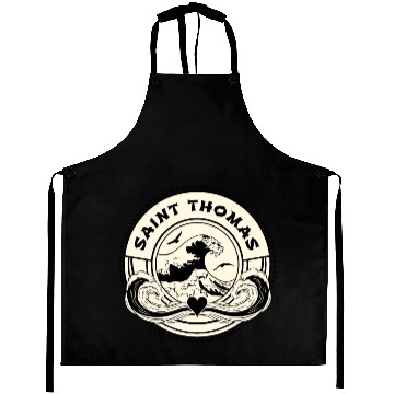 Discover St Thomas Caribbean Sea Japanese Style Waves Aprons