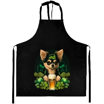 Discover Chihuahua | St. Saint Patricks Day Beer Shamrock Aprons