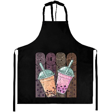 Discover Boba Tea Design Bubbles Bubble Tea Retro Boba Aprons