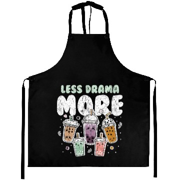 Discover Less Drama More Boba Day Kawaii Bubble Tea Aprons