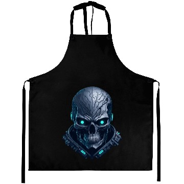 Discover Dark cyberpunk Skull artwork Aprons