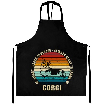 Discover Cute Corgi Retro Vintage Funny Dog Lover Aprons