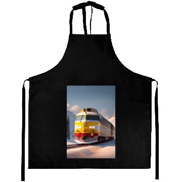 Discover The train logo design Aprons