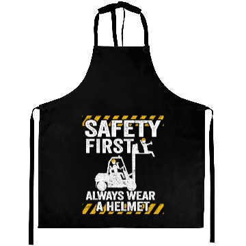 Discover Safety First Funny Forklift Operator Driver Aprons
