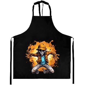 Discover Halloween Skeleton Dabbing Hip Hop Aprons