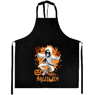 Discover Halloween Skeleton Dabbing Hip Hop Aprons