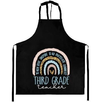 Discover Third Grade Teacher Leopard Rainbow Aprons