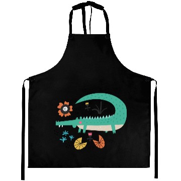 Discover Happy Green Crocodile Aprons