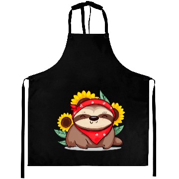 Discover Sunflower sloth with bandana Aprons