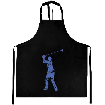Discover Golf Golfer Silhouette - White Grunge Design Aprons