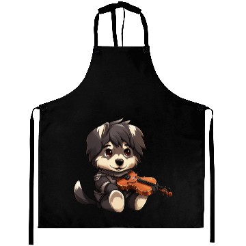 Discover husky German Shepherd with Violin – Musical Dog De Aprons