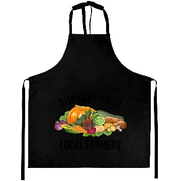 Discover funny design vegetables Support Your Local Farmers Aprons