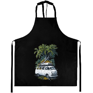 Discover Travel Car caravan Summer Coco Tree Aprons
