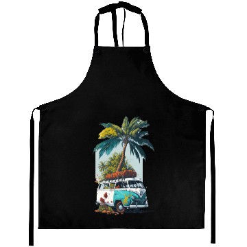 Discover travel car caravan summer coco tree Aprons