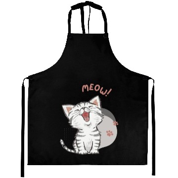 Discover Cute cat meow Aprons