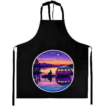 Discover A Camper Enjoying A Peaceful Lakeside Aprons