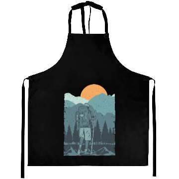 Discover Hiking - mountain love Aprons