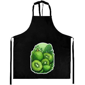 Discover Green Kiwi Pattern Sticker Aprons