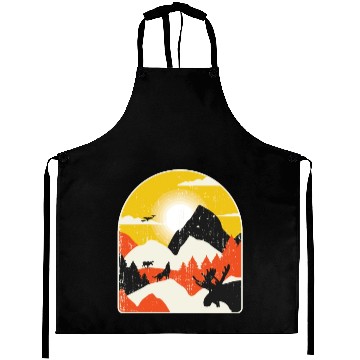 Discover Mountain Wolf Moose Aprons