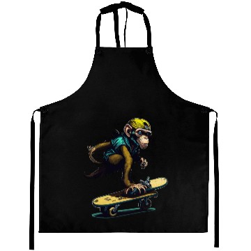 Discover Monkey on a Skateboard Aprons