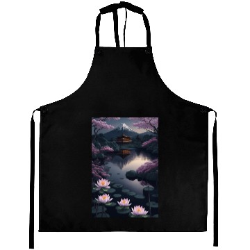 Discover Asia Landscape by night Serene Mount Fuji Aprons