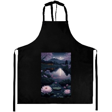 Discover Asia Landscape by night Serene Mount Fuji Aprons