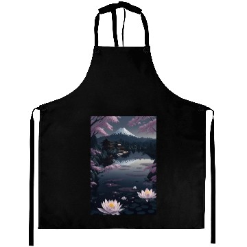 Discover Asia Landscape by night Serene Mount Fuji Aprons