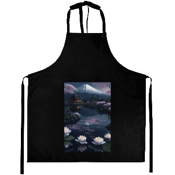 Discover Asia Landscape by night Serene Mount Fuji Aprons