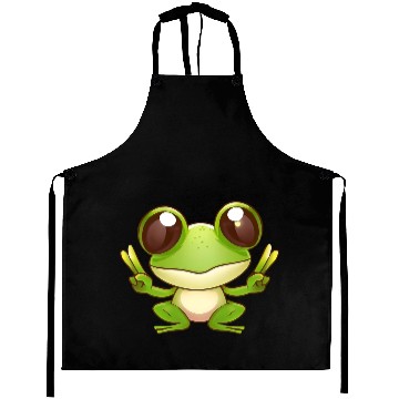 Discover Peace frog frog with peace sign Aprons