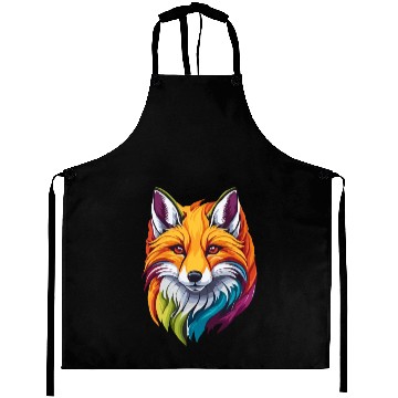 Discover Colorful Fox Portrait Aprons