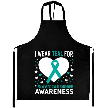 Discover I Wear Teal For Support Pcos Awareness Aprons