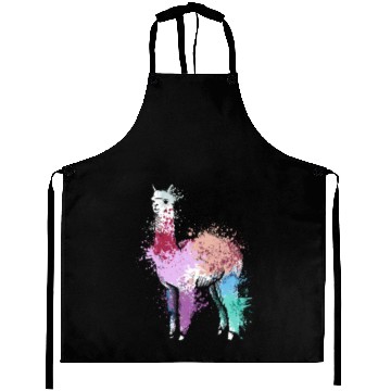 Discover Colorful Splash Art Farm animals alpaca Llama Aprons