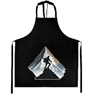 Discover Mountaineer Reaching The Summit Aprons
