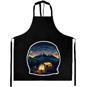 Discover A Camper Sitting By A Campfire Aprons