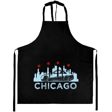 Discover Chicago Skyline Race Car Aprons