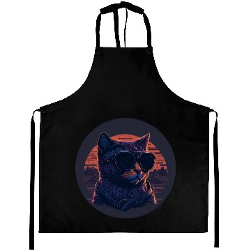 Discover Futuristic retro Cat Aprons